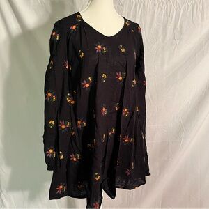 Rock n roll cowgirl black floral dresss size M